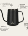 Arrosoir en acier inoxydable - 600ml (noir)